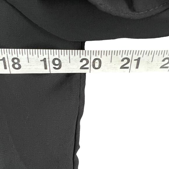 Carmen Marc Valvo Top Womens S Black Chiffon Ruffle Lightweight Coquette Blouse - Picture 6 of 16